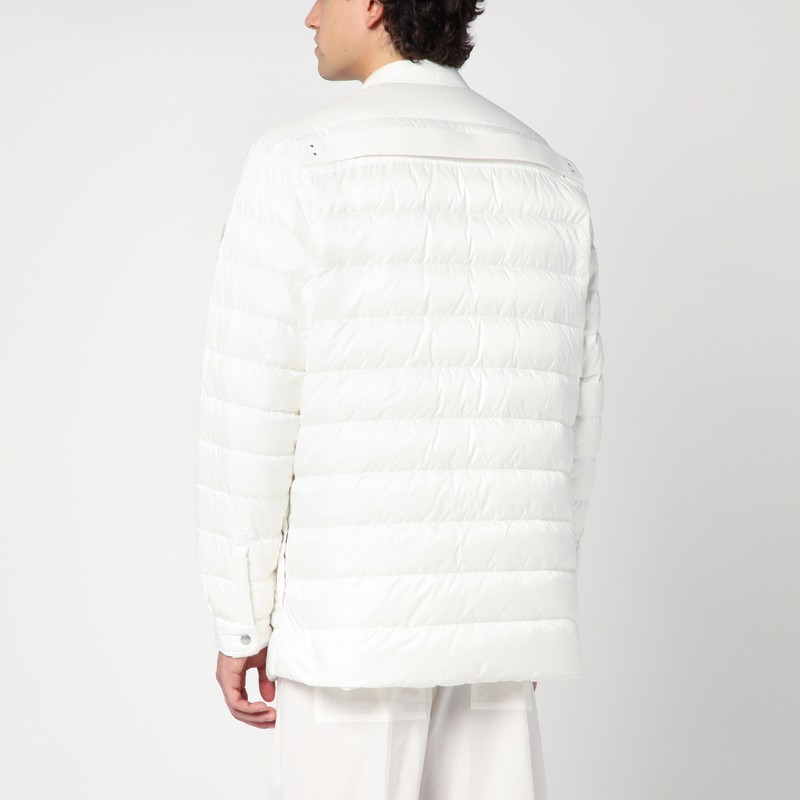 Moncler Genius White Down Jacket With Logo Patch On The Sleeve And Snap Buttons In Tech Fabric Man In White