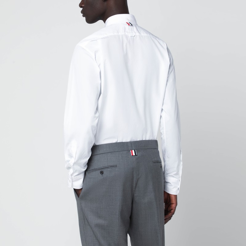 Thom Browne White Button-down Cotton Shirt In White
