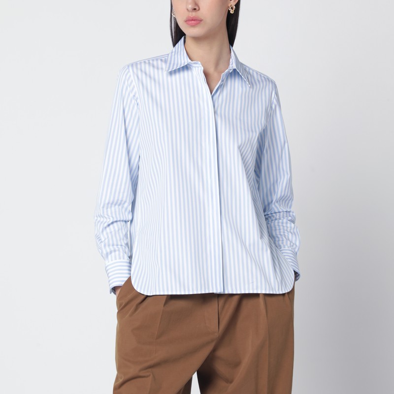 White/light blue striped shirt