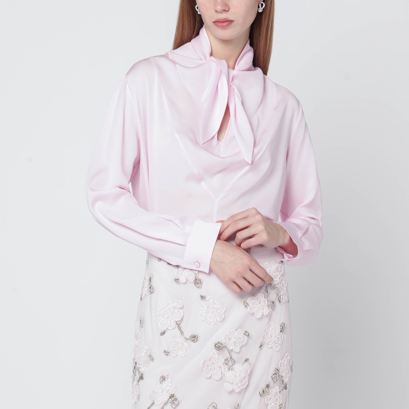 Pink blouse in silk charmeuse