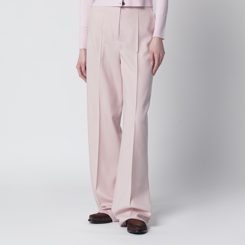 Rose-beige wide-leg trousers