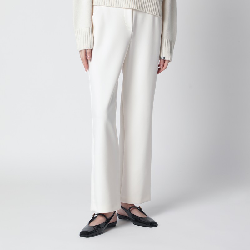Ivory straight-leg trousers