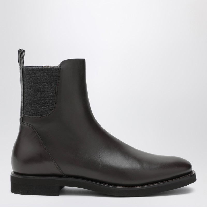Brunello Cucinelli Leather Chelsea Boots In Black