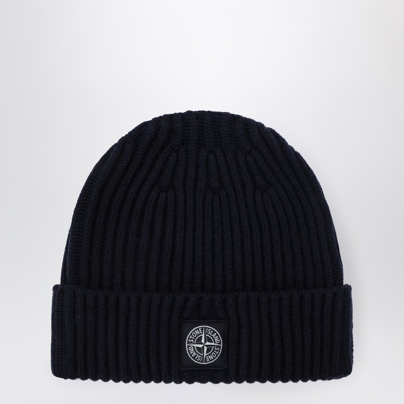 Navy blue wool beanie