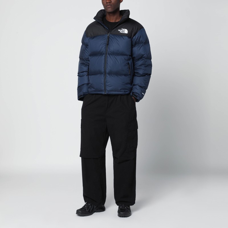 The North Face Padded High-collar Down Jacket With Detachable Hood In Blue