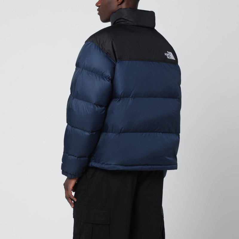 The North Face Padded High-collar Down Jacket With Detachable Hood In Blue