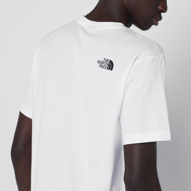 The North Face Crew Neck T-shirt In Bianca With Logo In Red