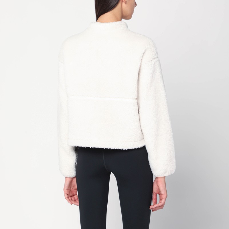 The North Face Fleece Jacket With High Collar And Pockets In White