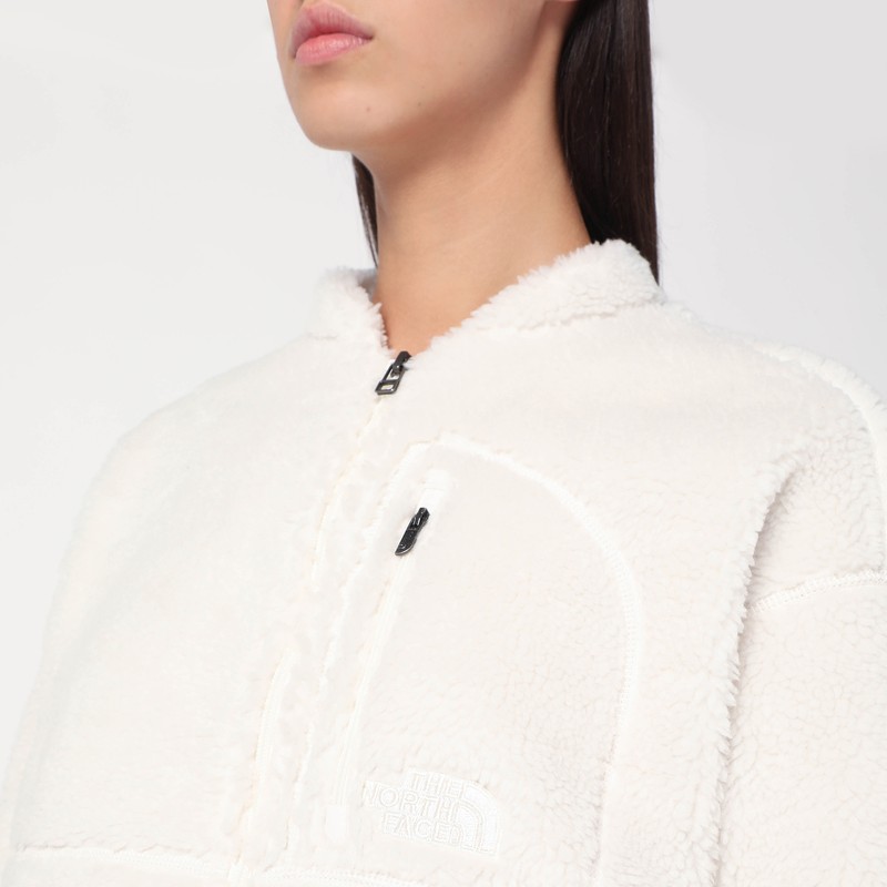 The North Face Fleece Jacket With High Collar And Pockets In White