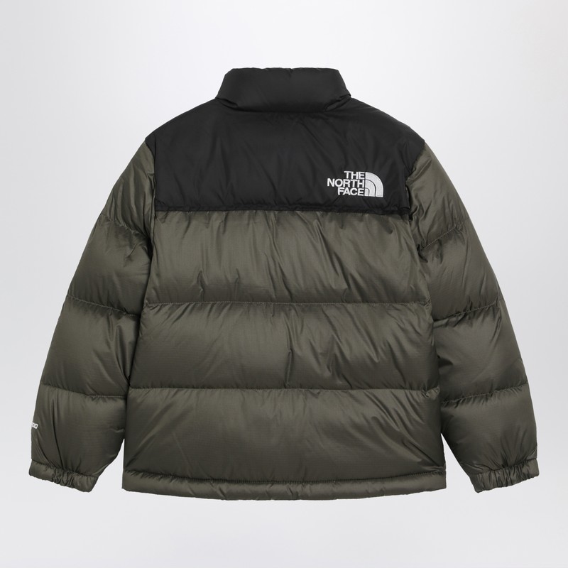 The North Face 1996 Retro Nuptse Jacket In Taupe/black In Green