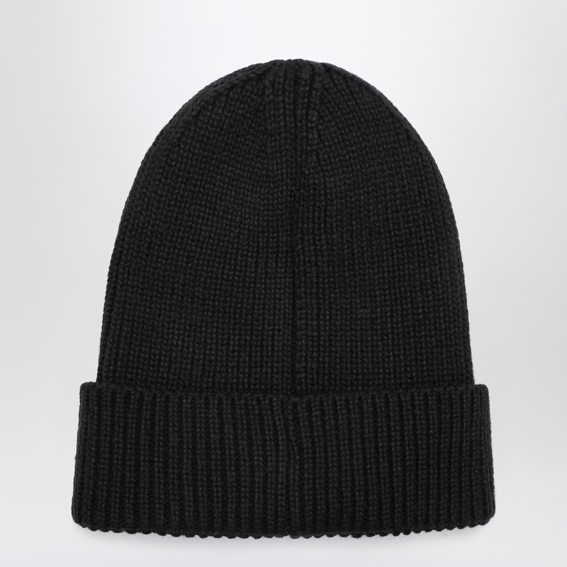 The North Face Black Beanie With Logo Patch In Black