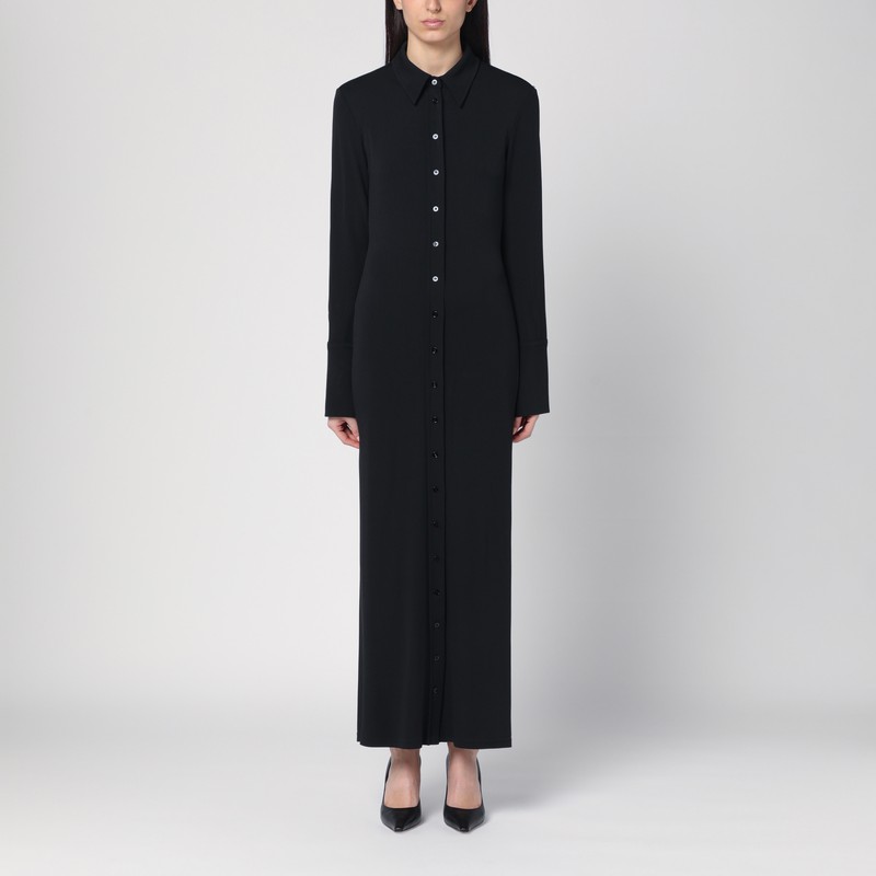 Black shirt dress in viscose jersey