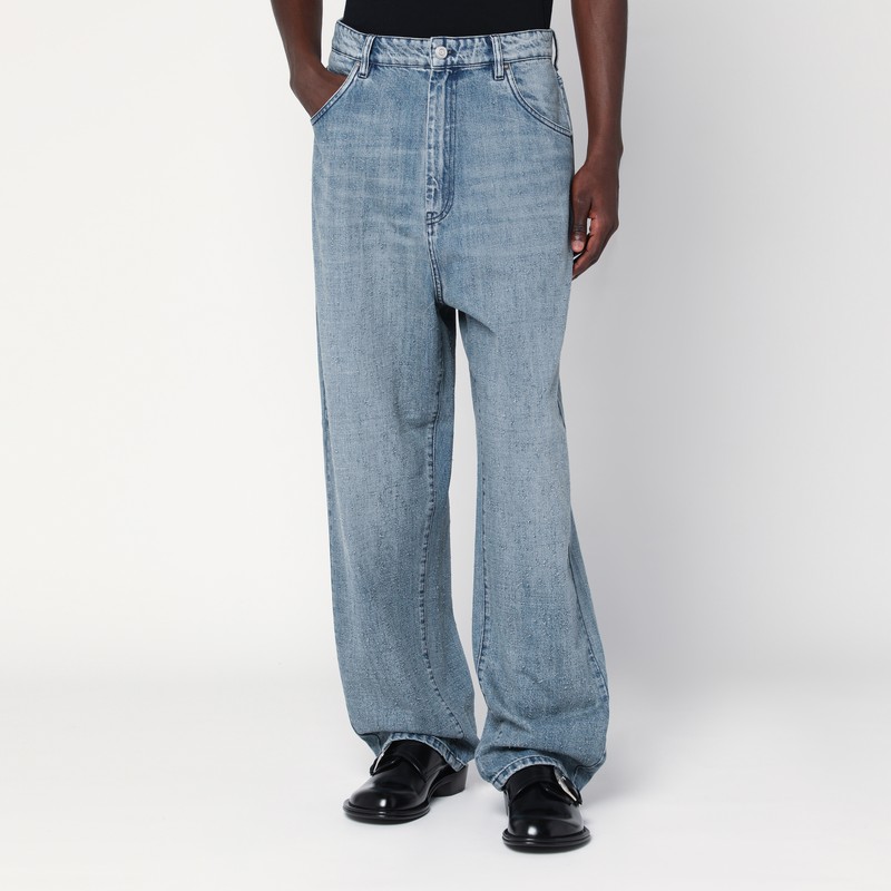 Wide jeans in light-washed denim - NAMACHEKO - Modalova