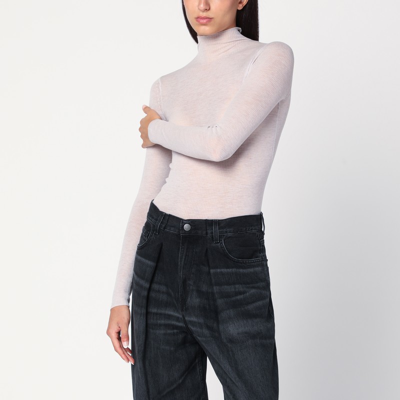 Ivory semi-sheer turtleneck - 6397 - Modalova