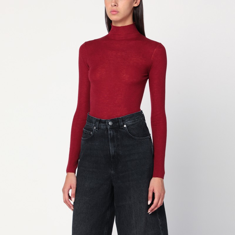 Bordeaux semi-sheer turtleneck - 6397 - Modalova