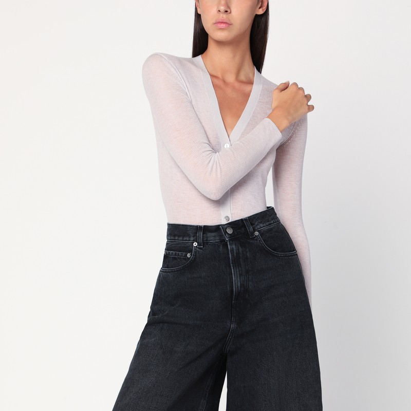 Ivory semi-sheer knit cardigan