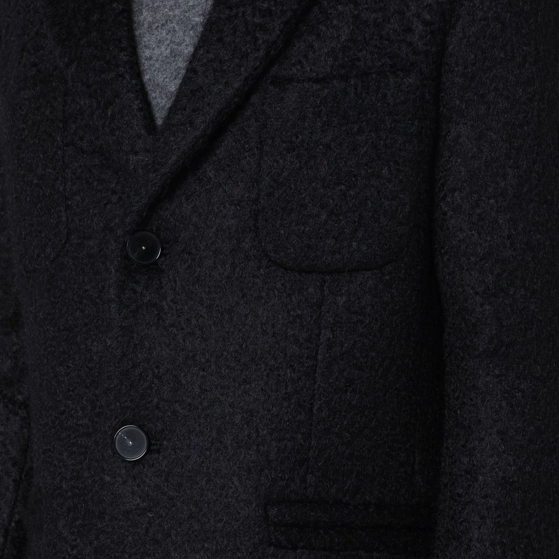 Namacheko Wool Coat With Notched Lapel And Pockets In Black