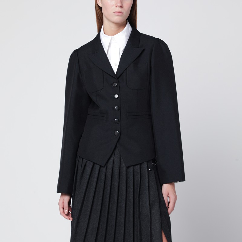 Black wool-blend jacket