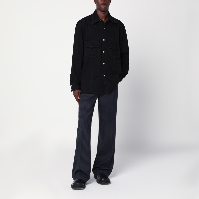 Namacheko Denim Shirt Jacket Featuring Chest Pockets In Black