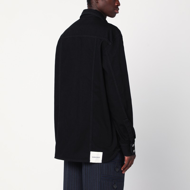 Namacheko Denim Shirt Jacket Featuring Chest Pockets In Black
