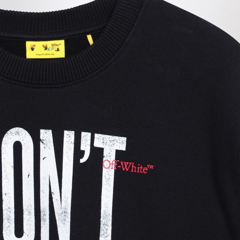 Off-white Quote Crew-neck Sweatshirt In Black
