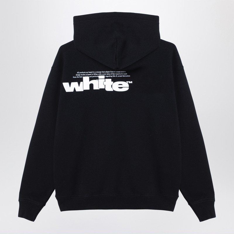 Off-white Black Hoodie With Logo In Black