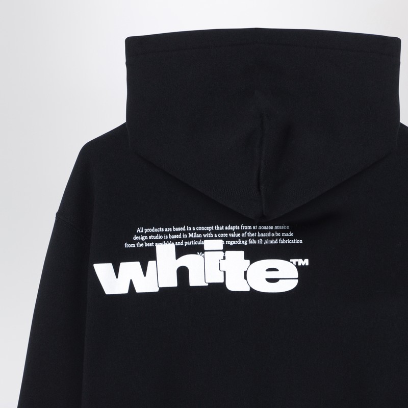 Off-white Black Hoodie With Logo In Black