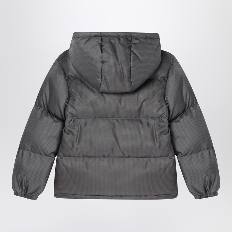 Off-white Dark Gray Ripstop Nylon Puffer Jacket In Gray