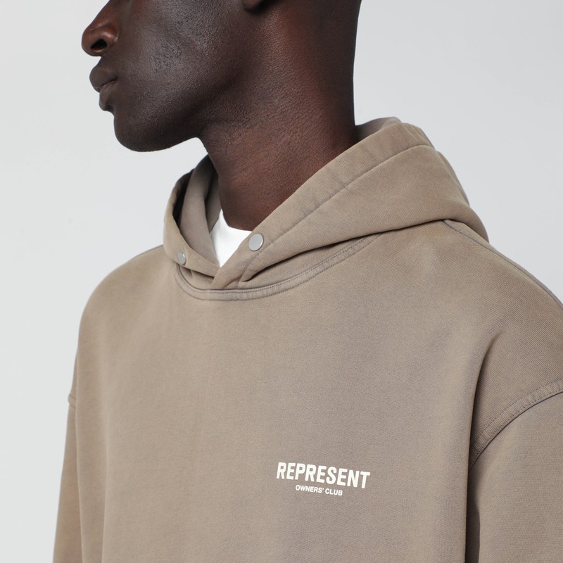 Represent Light Brown Oversized Hoodie In Sand