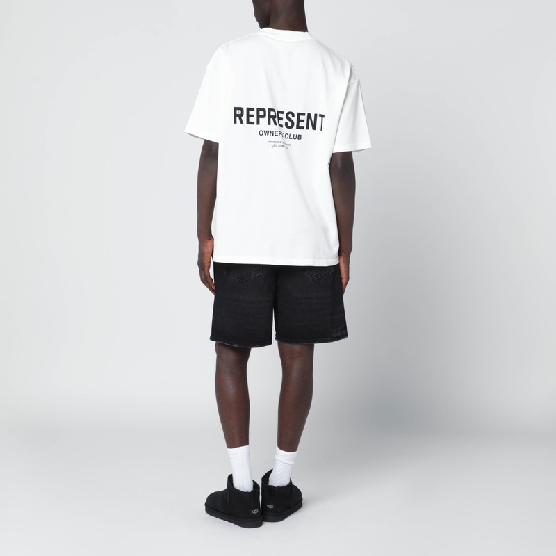 Represent White Cotton T-shirt With Logo In White