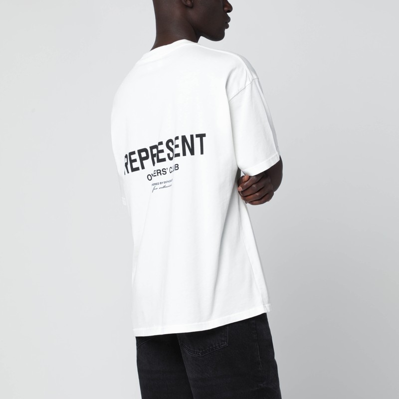 Represent White Cotton T-shirt With Logo In White