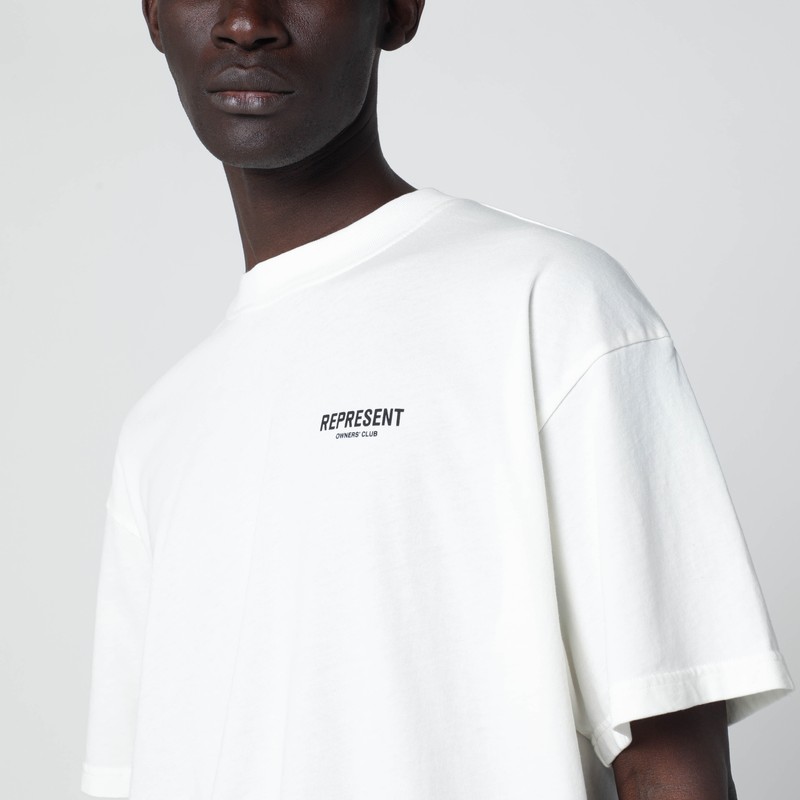 Represent White Cotton T-shirt With Logo In White