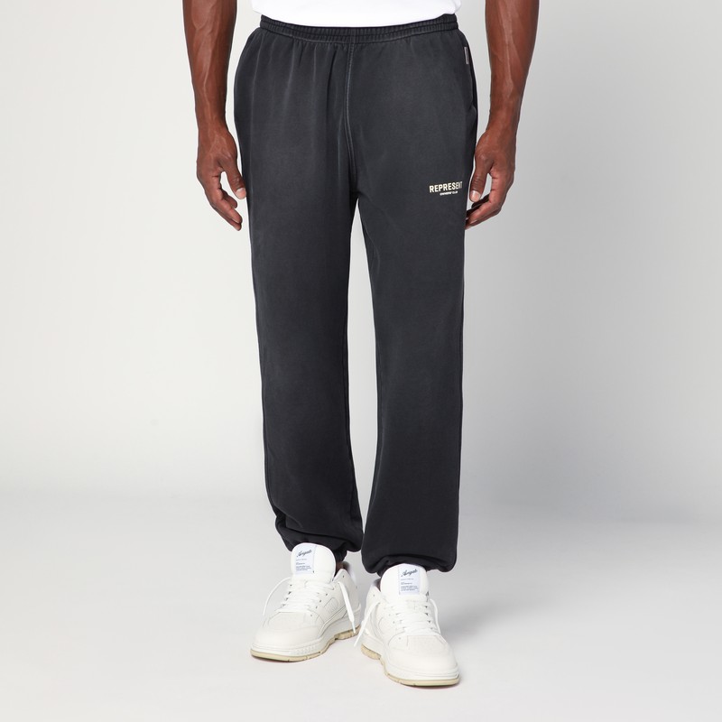 Washed black jogging pants