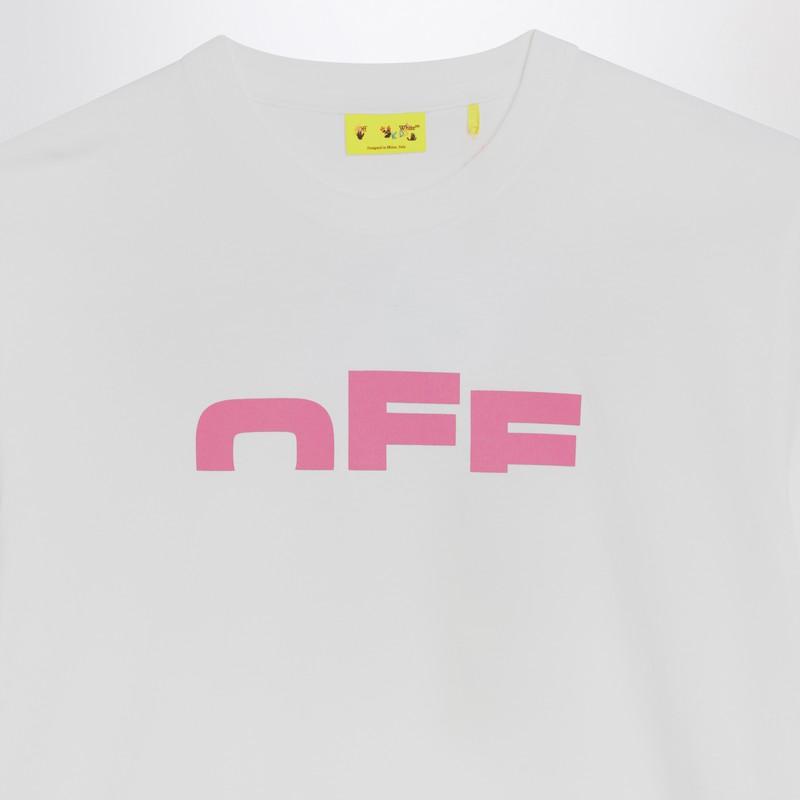 Off-white White/pink The Type Logo T-shirt In White