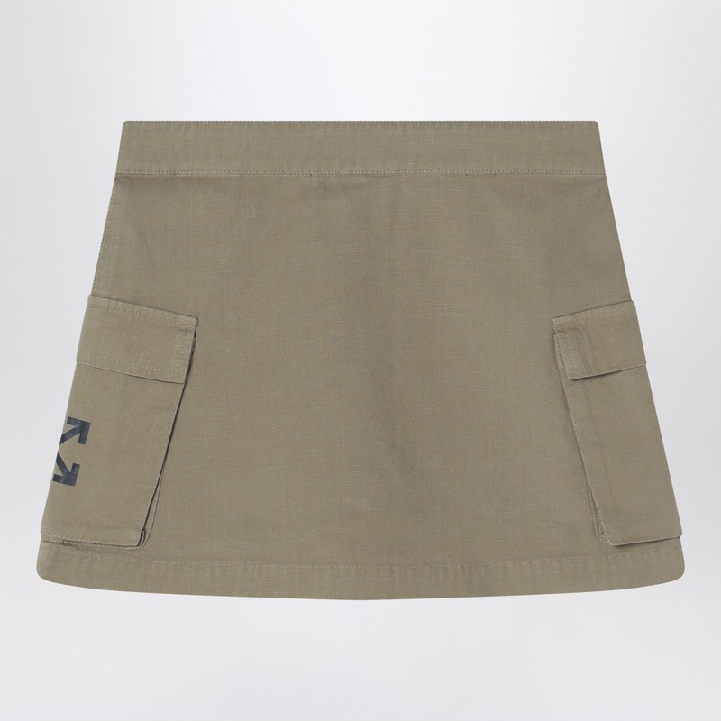 Off-white Ripsto Cargo Mini Skirt Kids In Green
