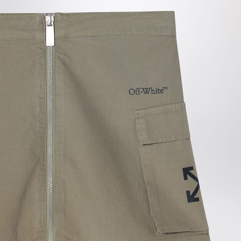Off-white Ripsto Cargo Mini Skirt Kids In Green