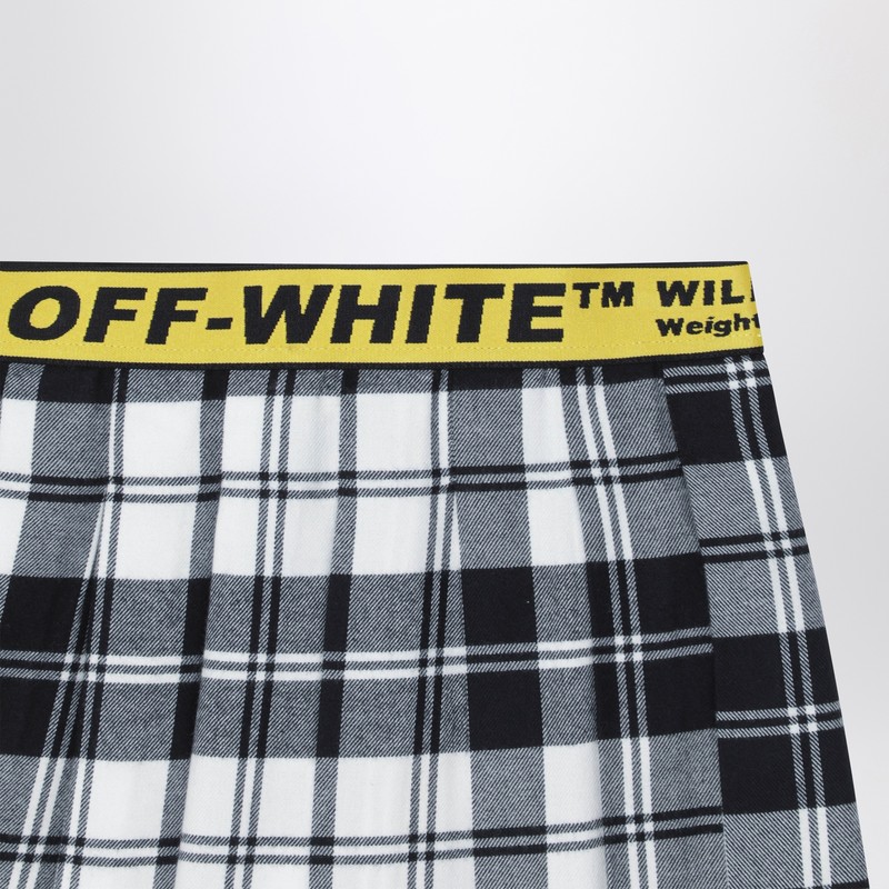 Off-white Diagonal Checked Flannel Skirt In Black