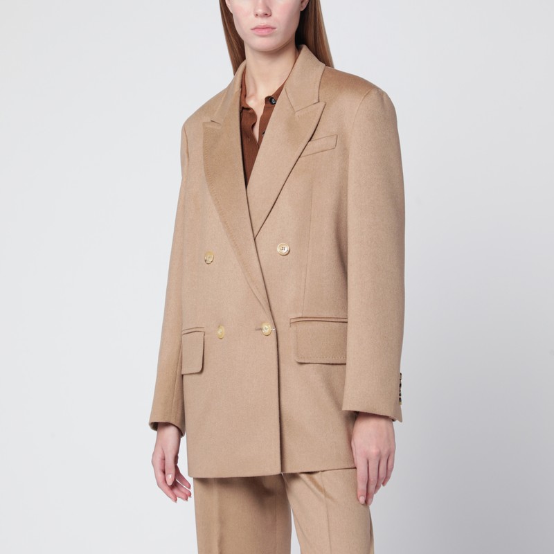 Cream double-breasted jacket