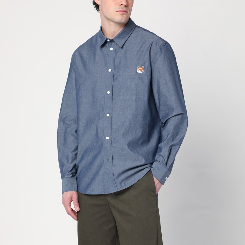 Indigo cotton shirt - Maison Kitsuné - Modalova