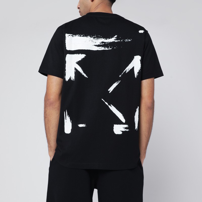 Off-white Black T-shirt With Arrow Print In Black