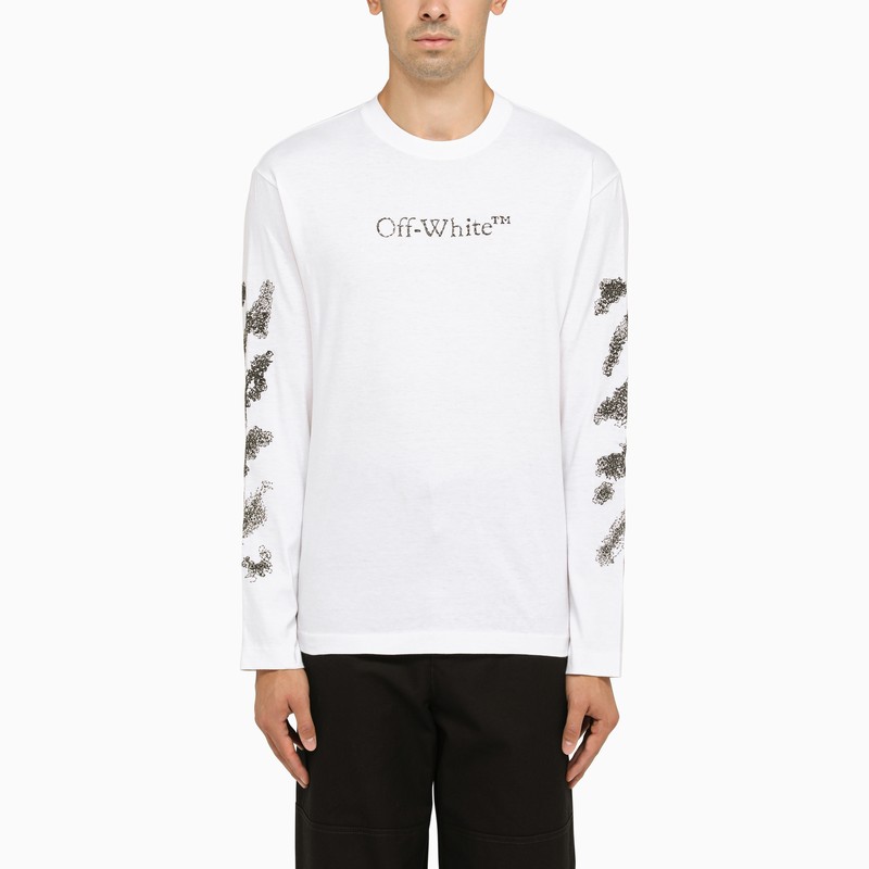 Off-white™ langärmeliges weißes t-shirt