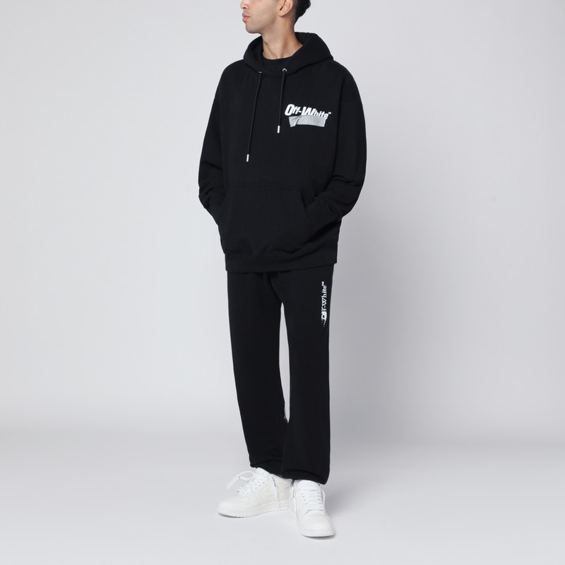Off-white Black Cupid Tape Skate Hoodie In Black