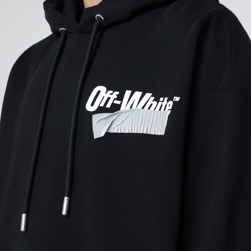 Off-white Black Cupid Tape Skate Hoodie In Black