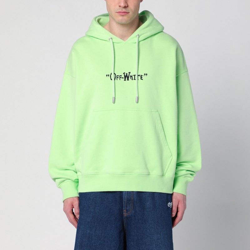 Off-white Logo Hooded Sweatshirt In Green