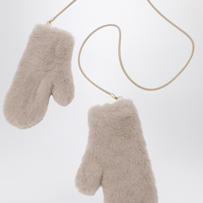 Max Mara Muffole In Teddy Made Of Alpaca And Wool In Neutral
