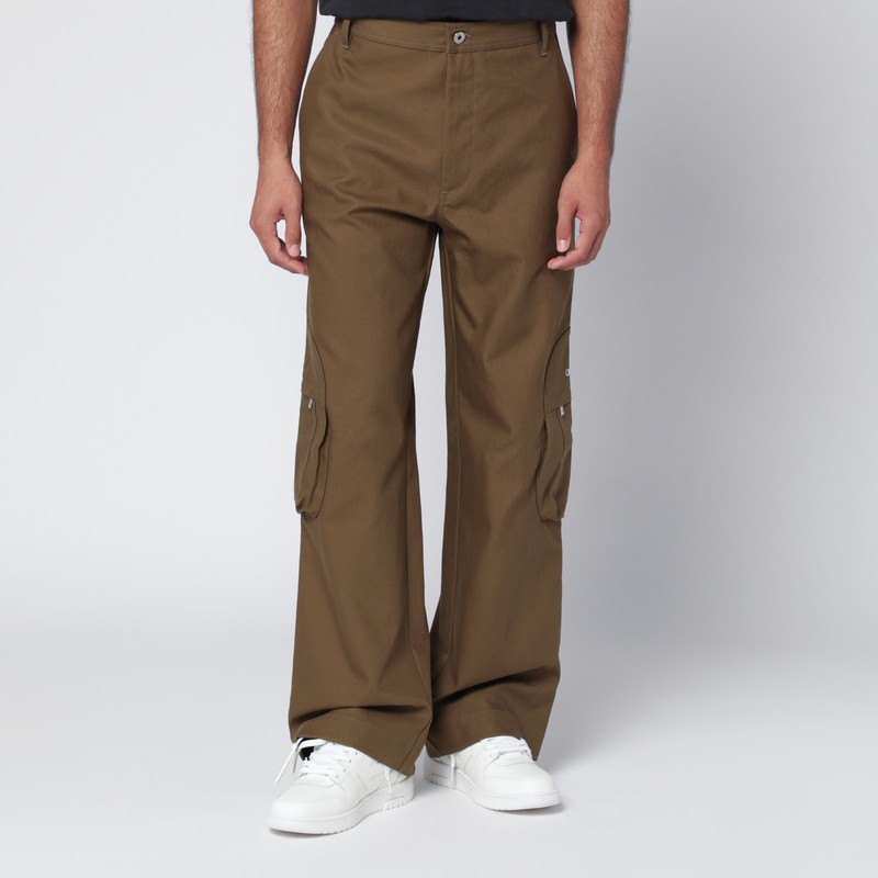 Brown cargo trousers with logo