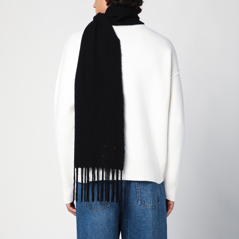 Destin Wool And Cashmere Fringed Scarf In Black