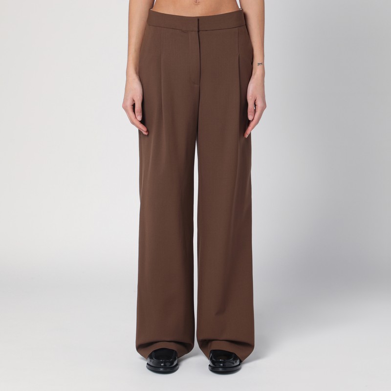 Brown wide pants in wool - Loulou Studio - Modalova