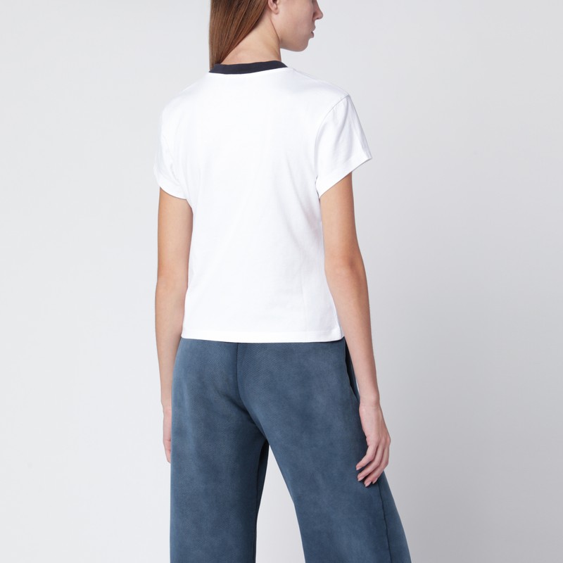 Off-white T-shirt With Embroidered Logo In White