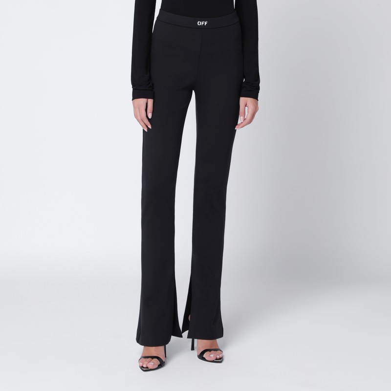 Black trousers with OFF logo